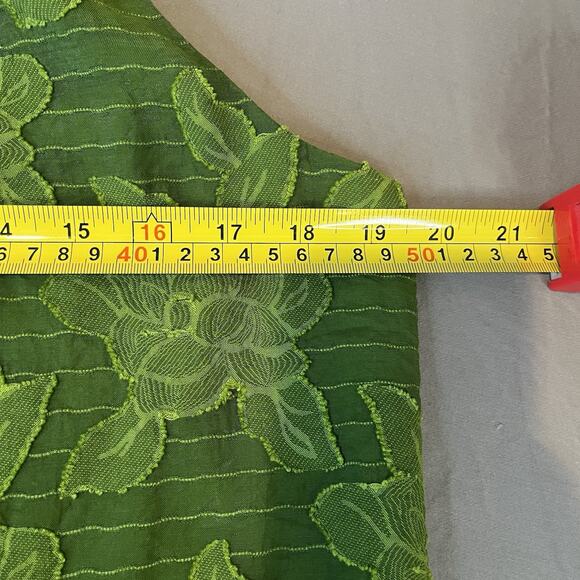 Anthropologie Maeve Savannah Swing Floral Lime Green Blouse Size 6 - Picture 7 of 11